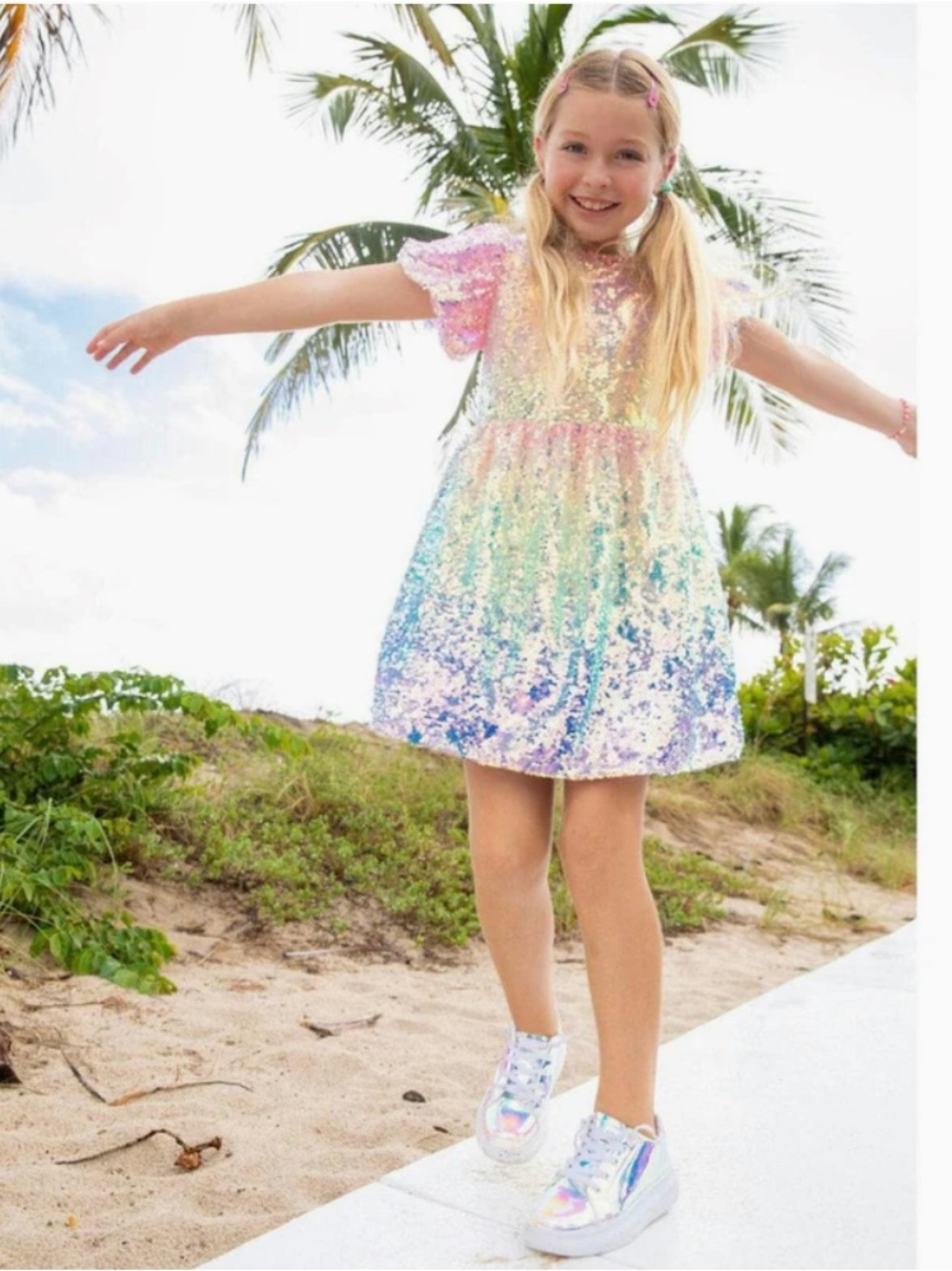 Lola and The Boys Sequin Ombré Dress